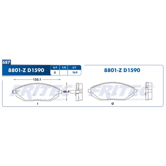 Balatas Semimetálicas delanteras Spark 11-16 1.2L Beat 18-21 Fritec