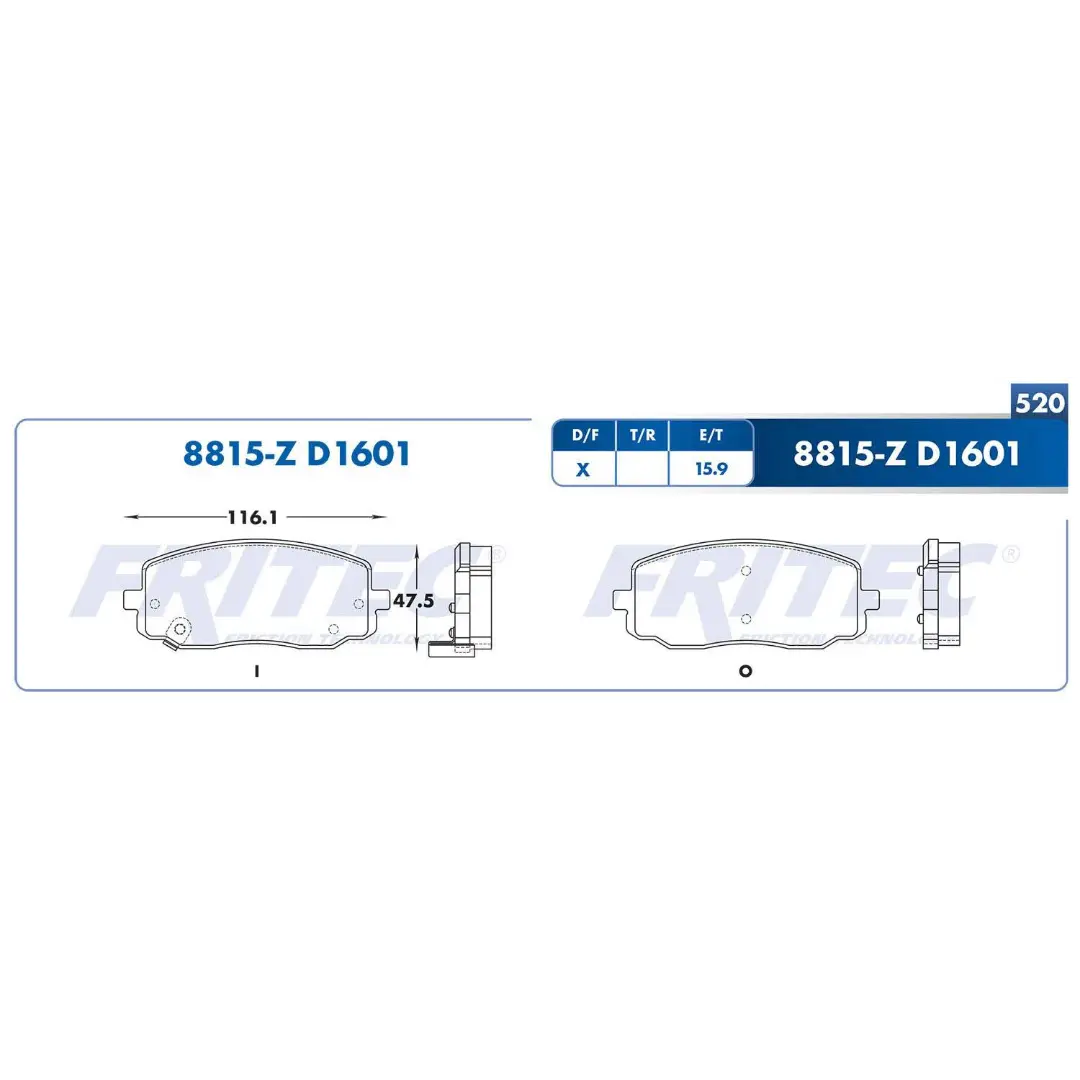 Balatas Semimetálicas delanteras i10 12-14 1.1L Fritec