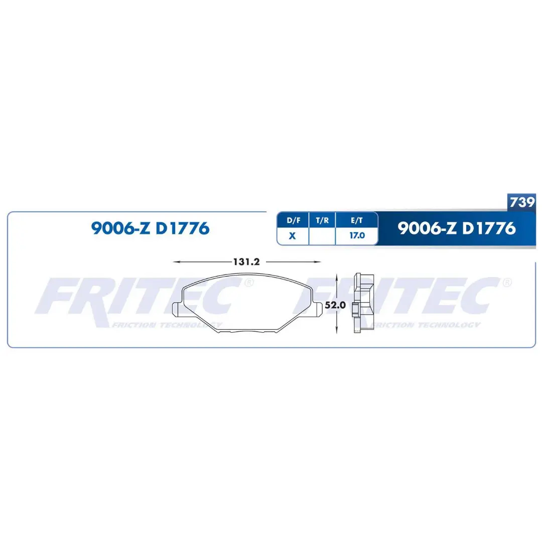 Balatas Semimetálicas delanteras Vento 14-22 Polo 15-21 1.6L Fritec