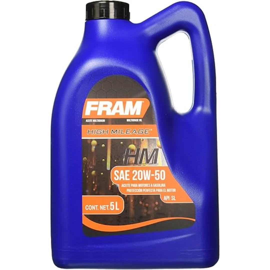 Aceite Mineral 20W50 SL 5L High Mileage FRAM