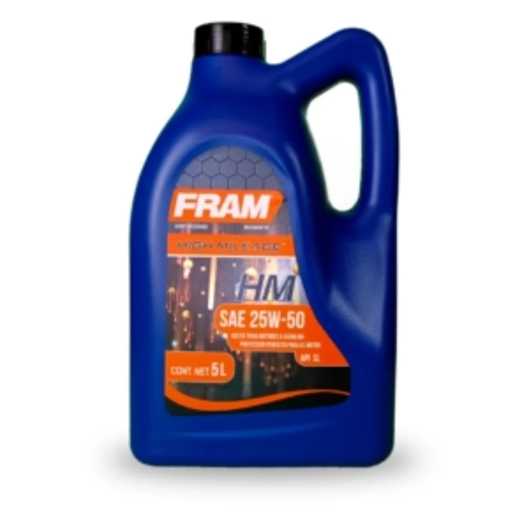 Aceite Mineral 25W60 SL 5L High Mileage FRAM