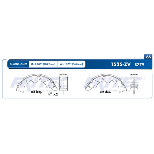 Balatas Freno Tambor traseras Sentra 00-06 1.8L Fritec