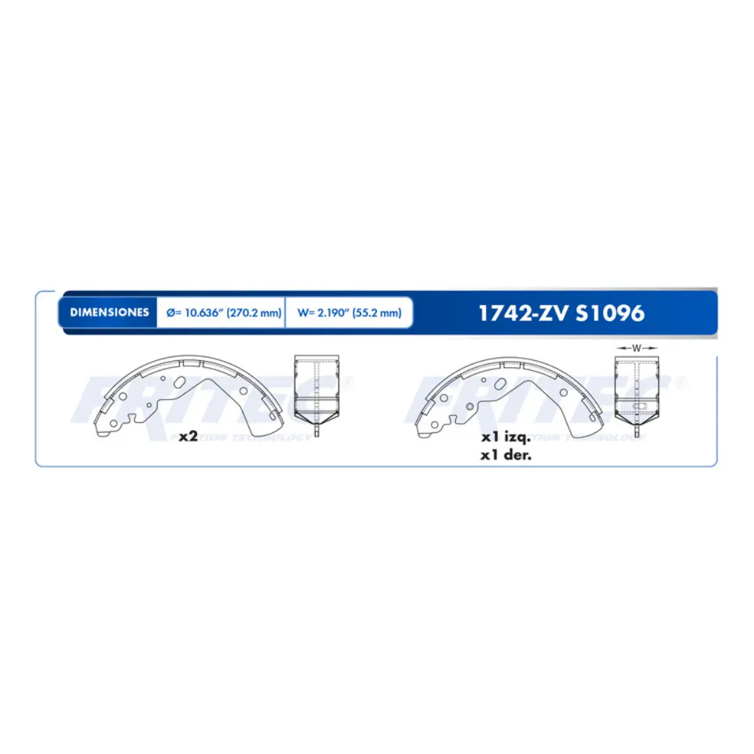 Balatas Freno Tambor traseras Frontier 16-20, NP300 16-23 2.5L Fritec