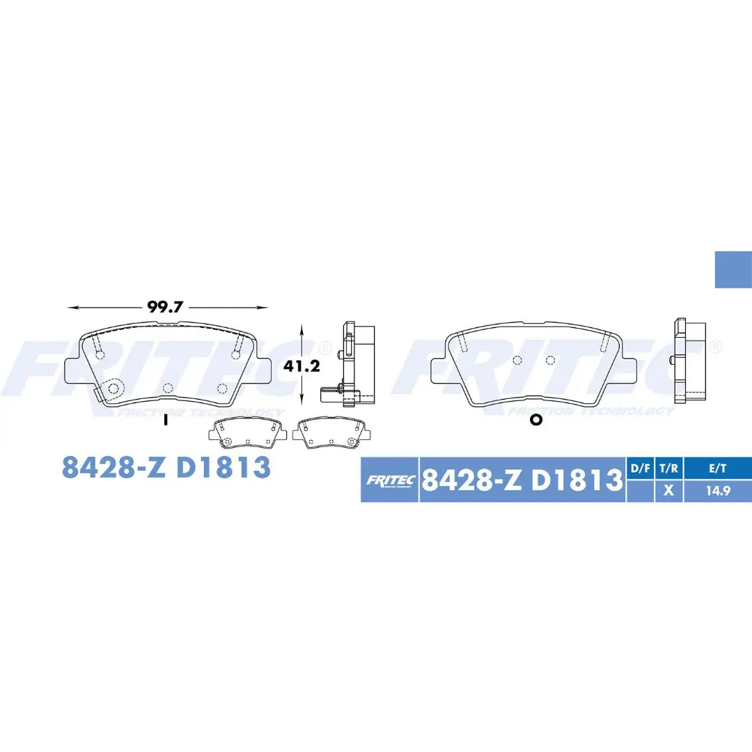 Balatas Cerámicas Traseras Sportage 11-22, Forte 15-23 2L Fritec